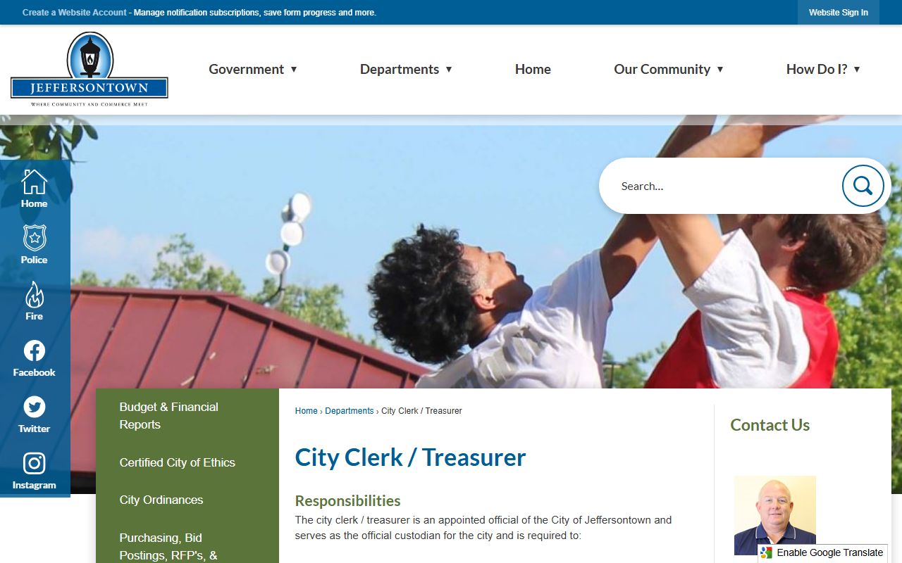 Jeffersontown City Clerk office location and information