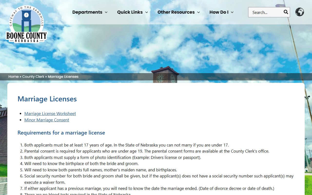 Boone County government page