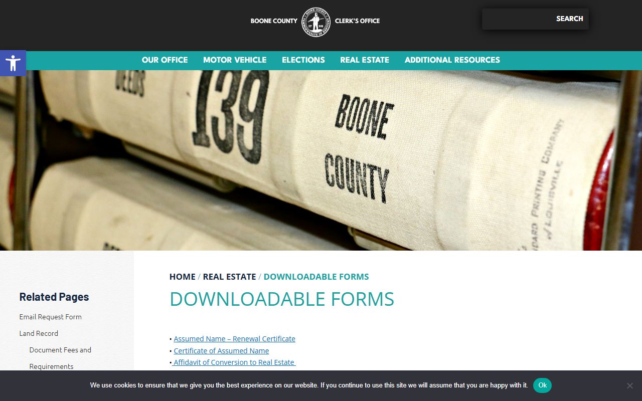 Boone County forms page