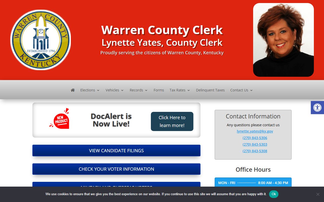 Warren County Clerk homepage